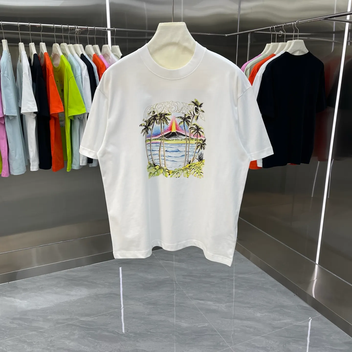 New Arrival Casablanca Classic Series T ～ ， ， 。 ， Classic ， In Stock ！ ：White Black Light Green Light Blue Pink（5 ） Size：S M L XL XXL